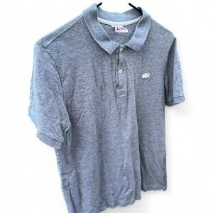 Lacoste Gray Classic Fit Short Sleeve Casual Polo Shirt large